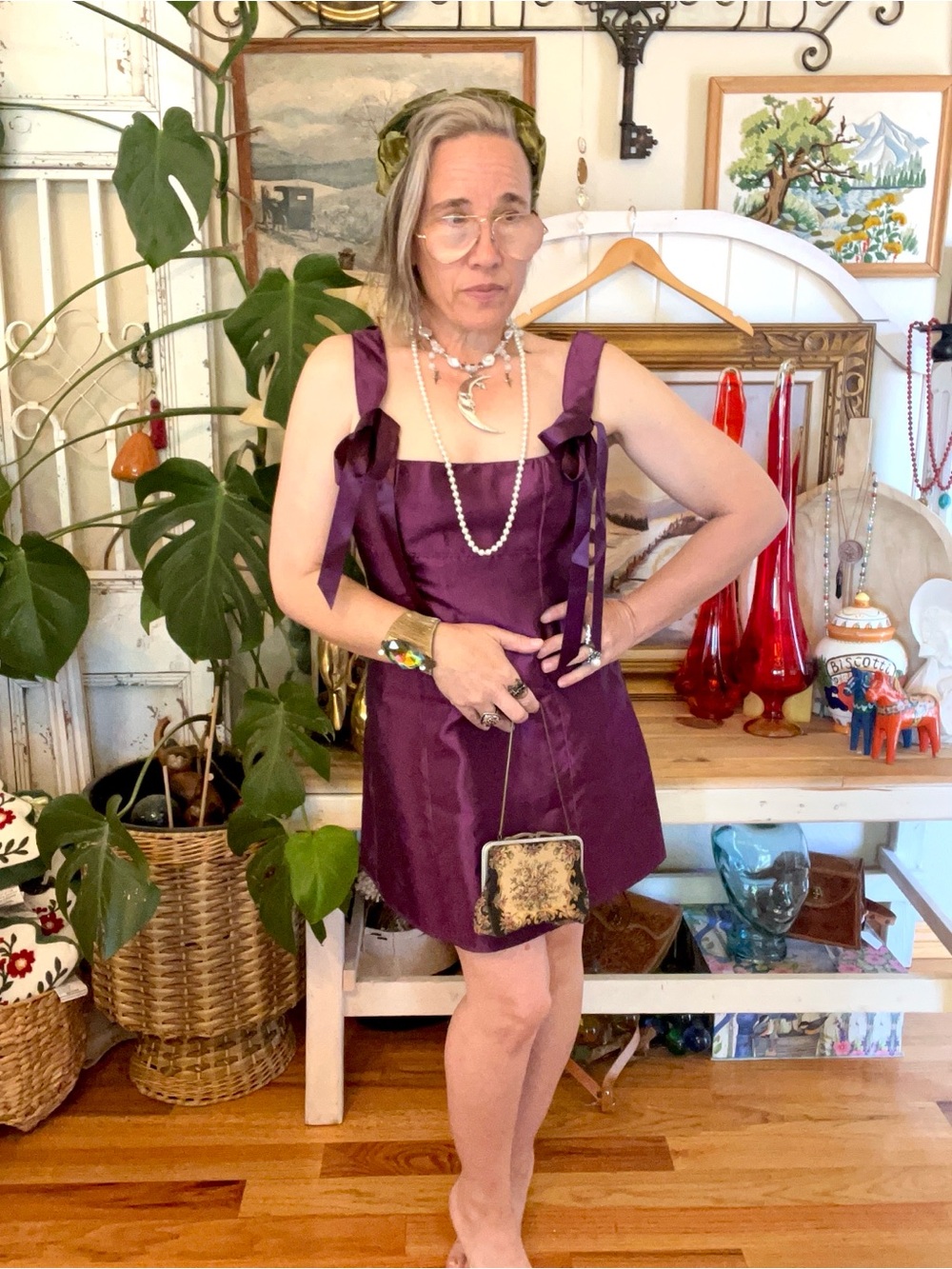 New! Dolls Kill Current Mood PIXIE STARDUST MINI DRESS - PURPLE PLUM REN Fair